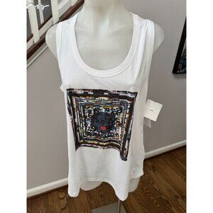 NWT Suzi Roher The Lola White Dreams Graphic Tank Top Size XL